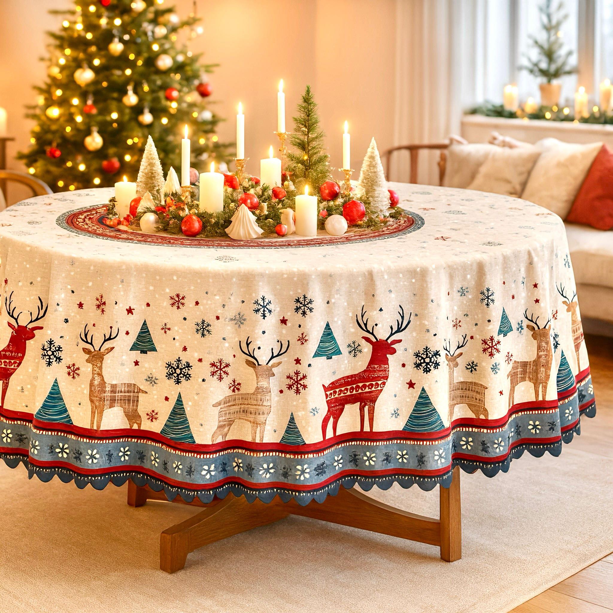 Reindeer Winter Tablecloth