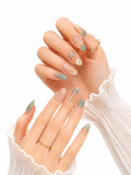Sage Green Floral Press On Nails