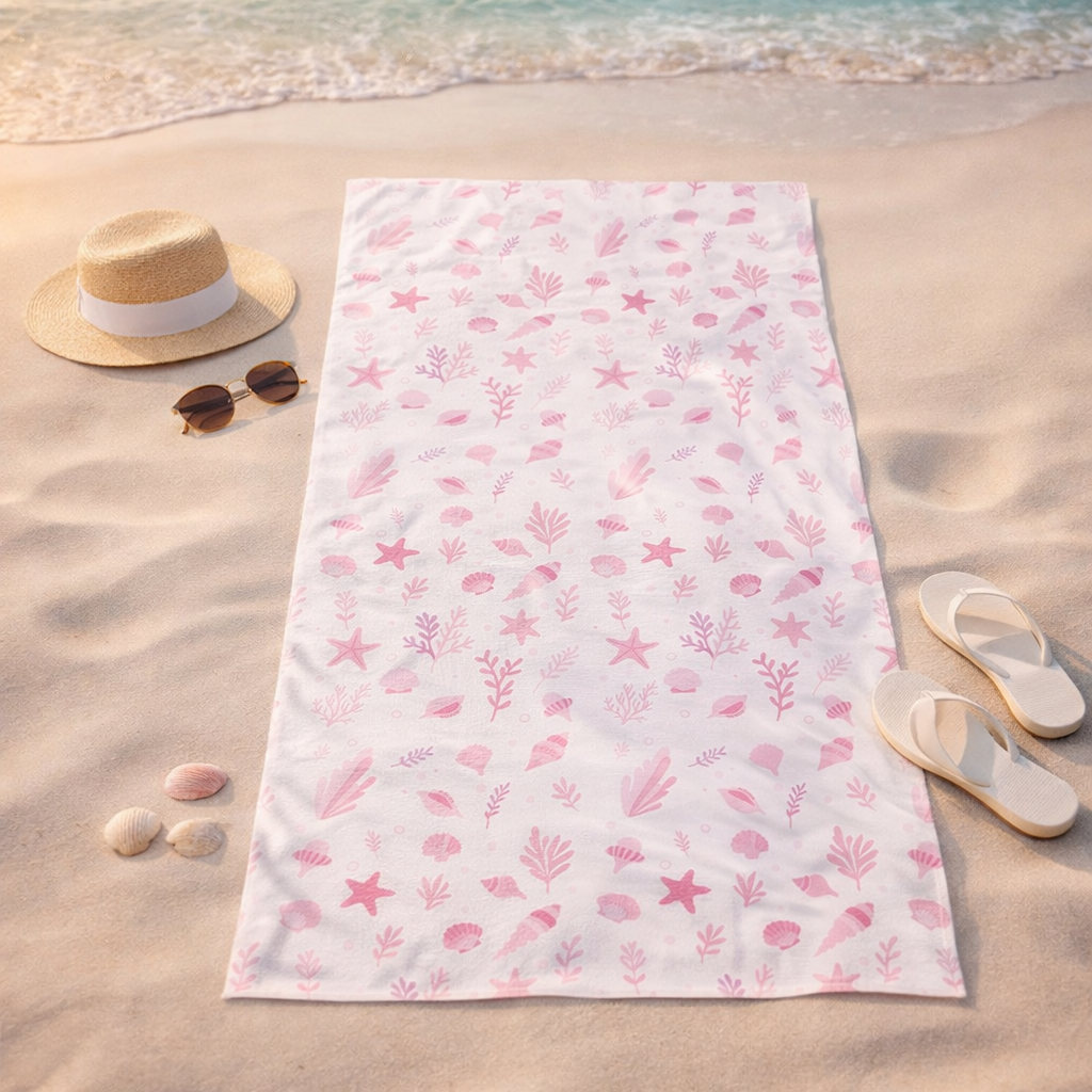 Pink Ocean Beach Towel