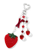 Strawberry Charm Keychain – Red