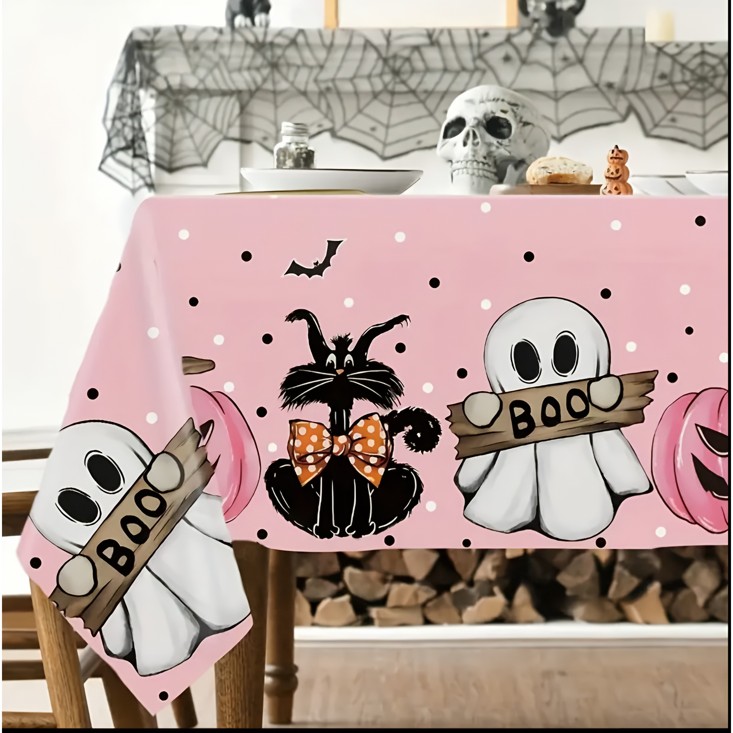 Pink Boo Tablecloth