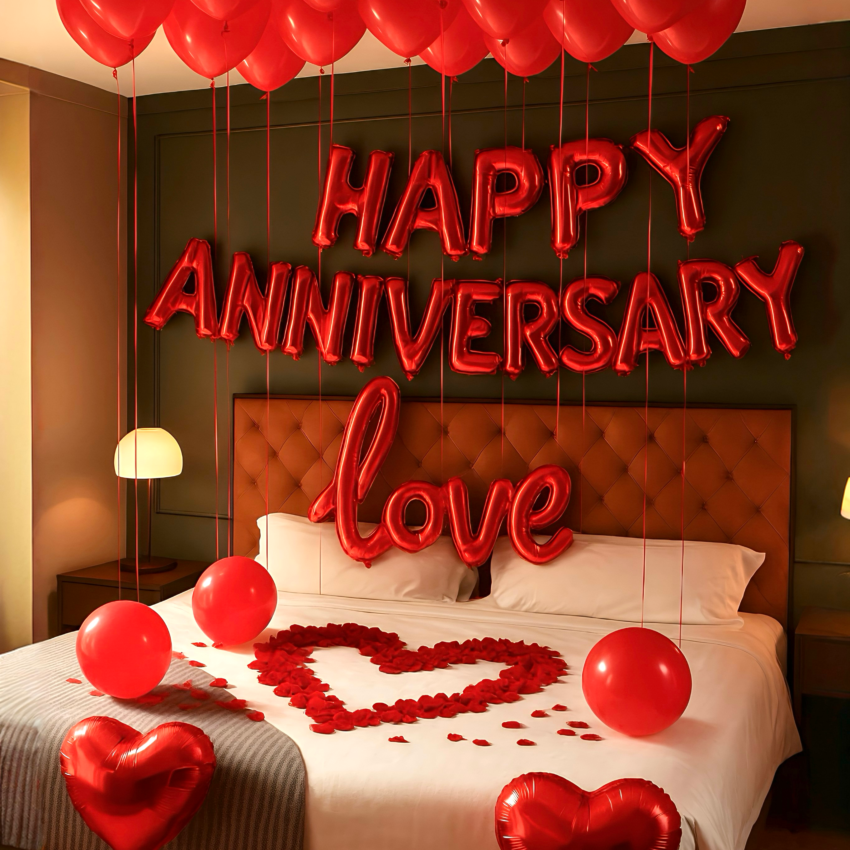 Romantic Red Anniversary Baloon Set - Party Decoration | Asena Boutique Qatar