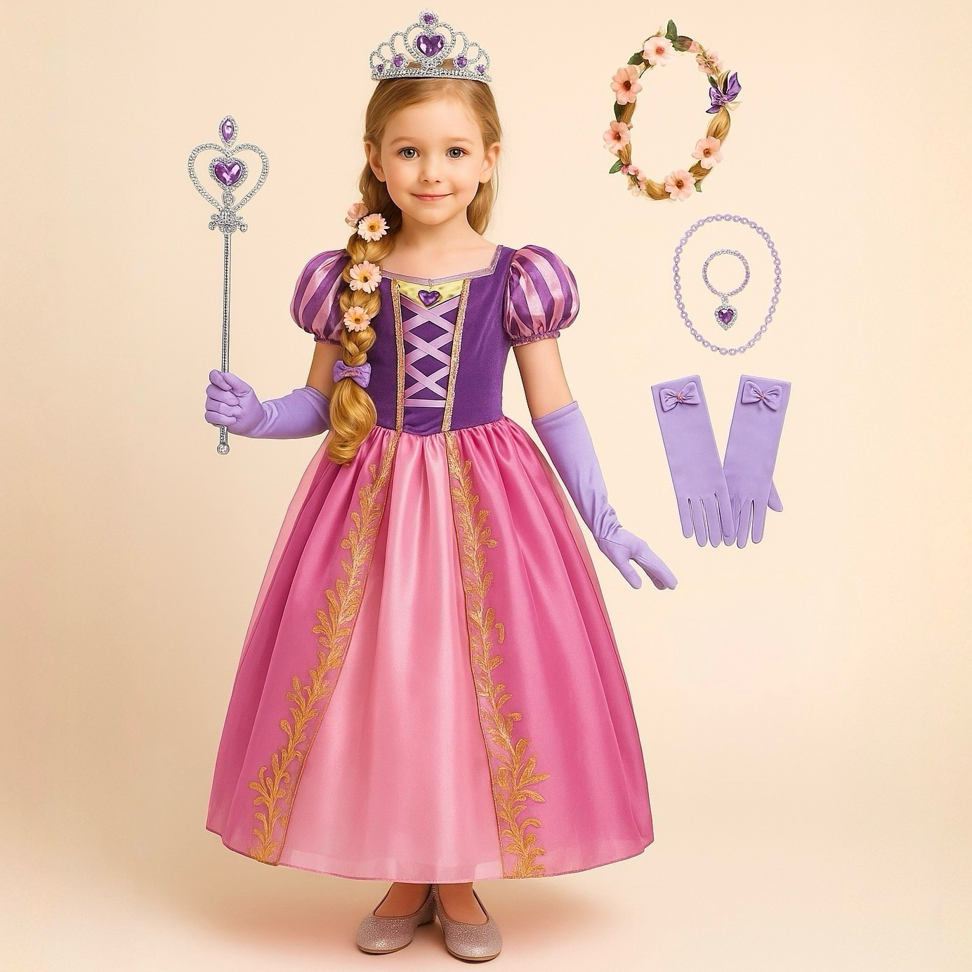 Rapunzel Princess Dress Set