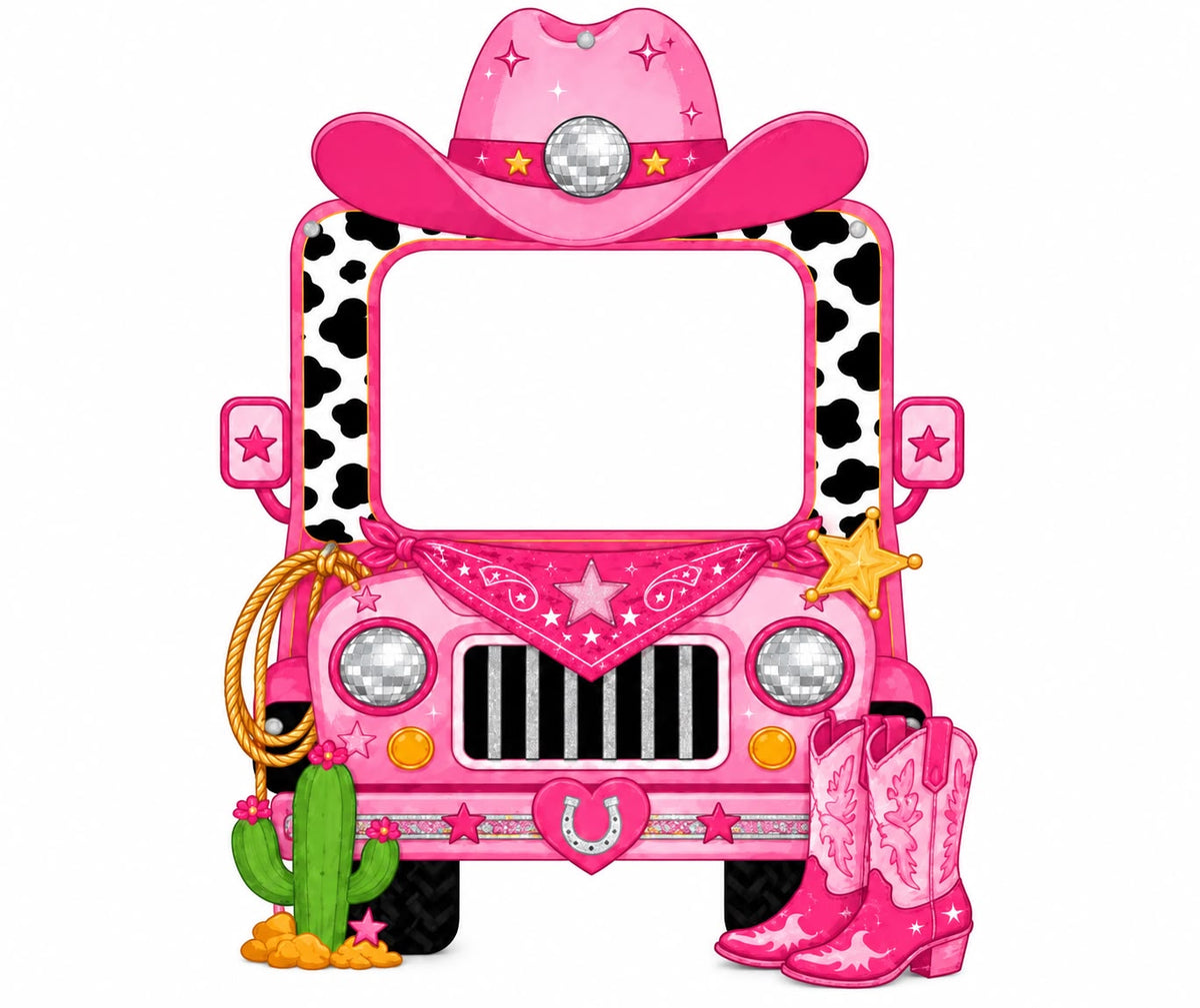 Pink Cowgirl Photo Frame - Photo Booth | Asena Boutique Qatar