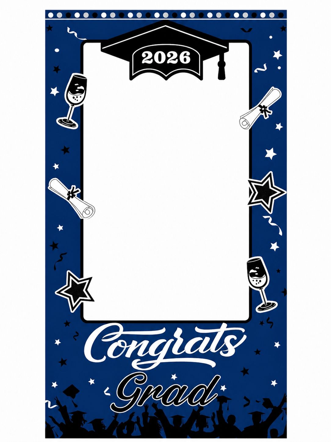 Congrats Grad Photo Booth Frame – Blue Theme