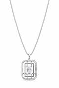 Emerald Cut Crystal Pendant - Men's Necklace | Asena Boutique Qatar