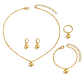 Gold Heart Jewelry Set