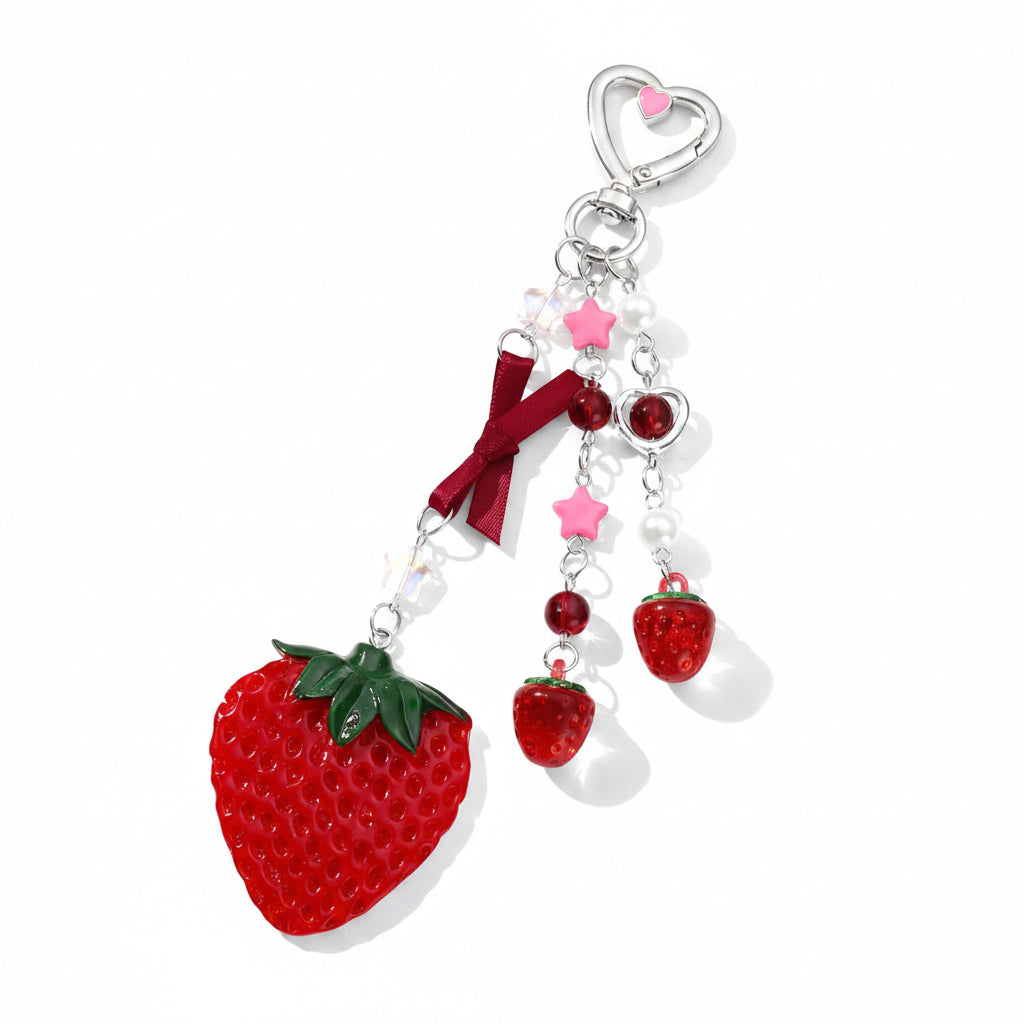 Strawberry Charm Keychain – Red - School Stationery | Asena Boutique Qatar