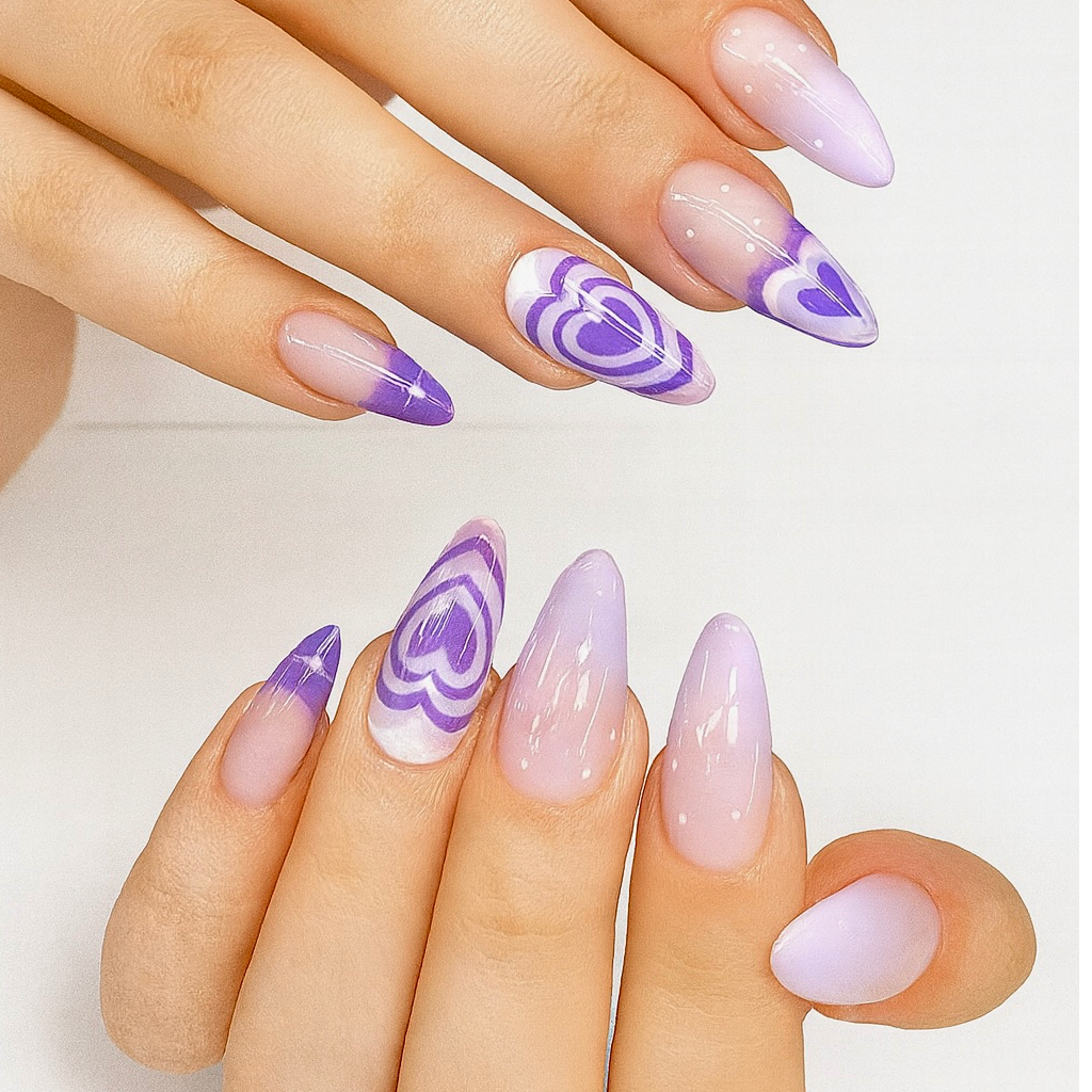 Purple Heart Nails