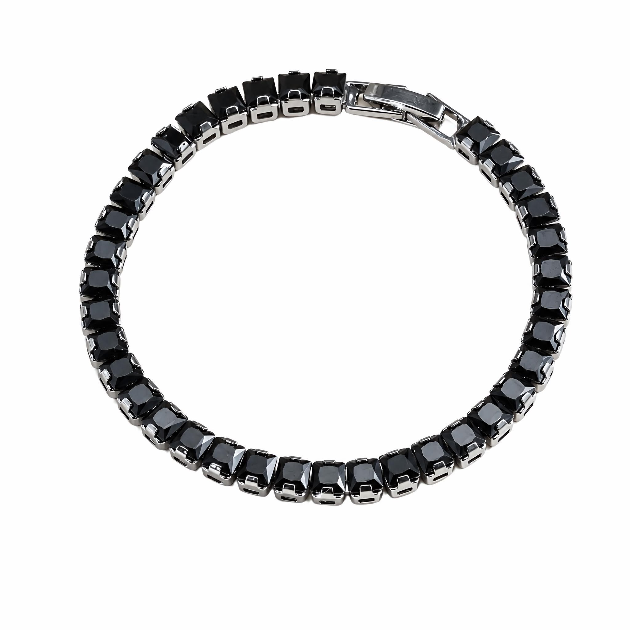 Black Tennis Bracelet - Men's Bracelet | Asena Boutique Qatar