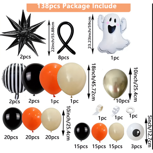 Black & Orange Balloon Set