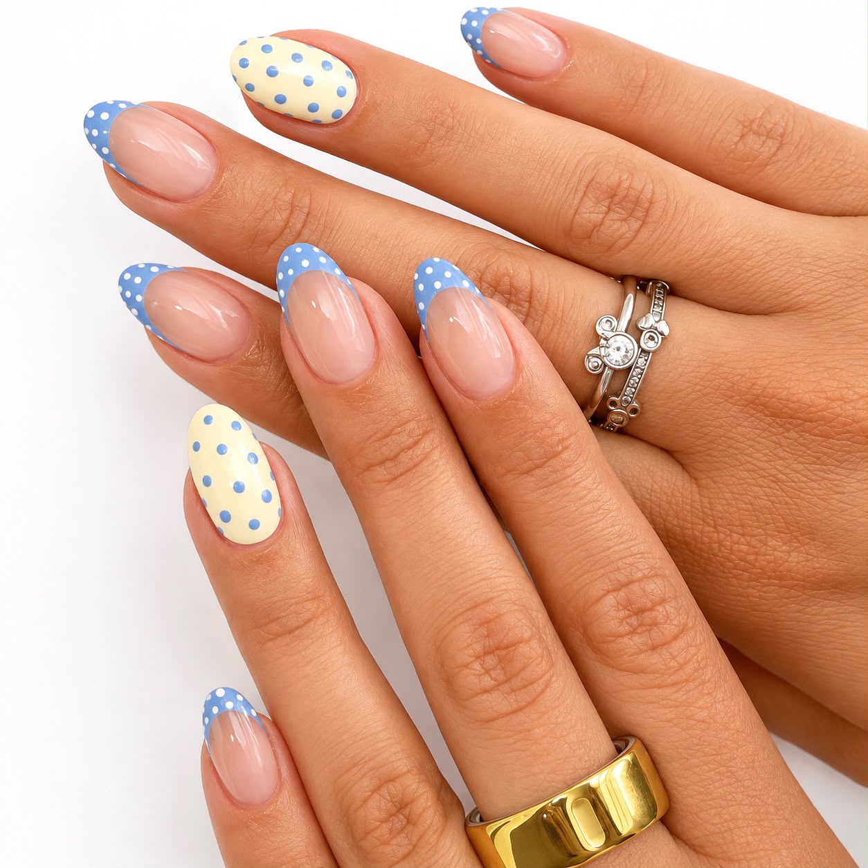 Blue Polka Dot Press-On Nails - Press-On Nails | Asena Boutique Qatar