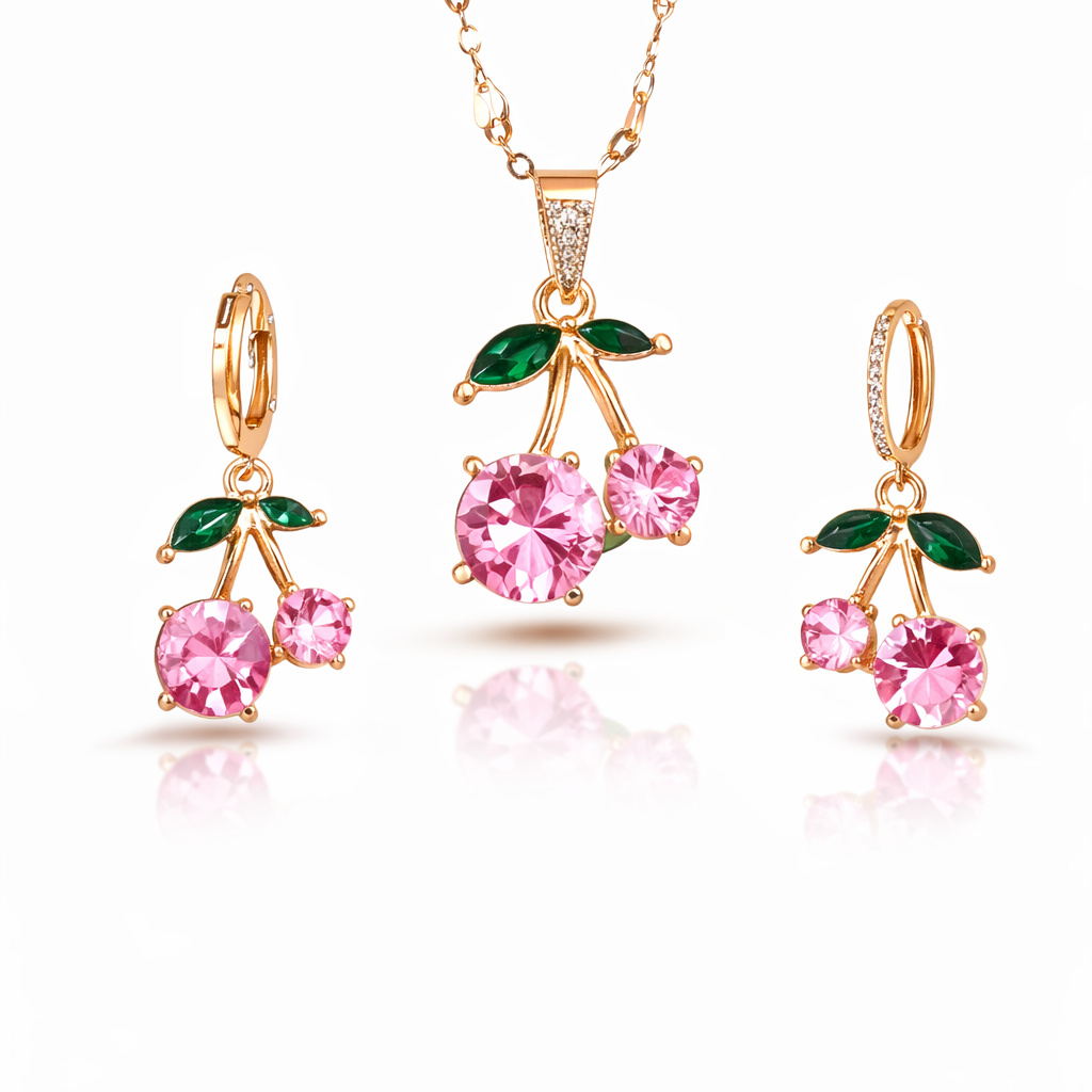 Pink Cherry Jewelry Set
