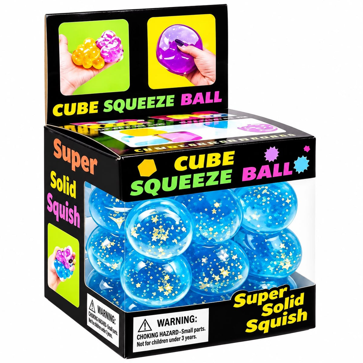 Blue Glitter Squeeze Ball - Squishy Toy | Asena Boutique Qatar