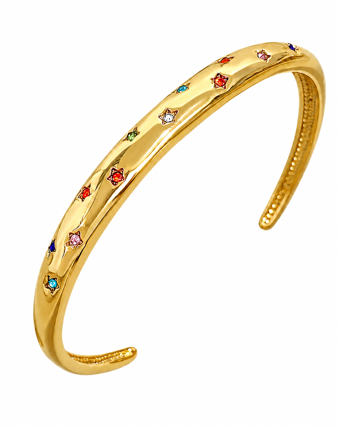 Gold Star Charm Cuff Bracelet