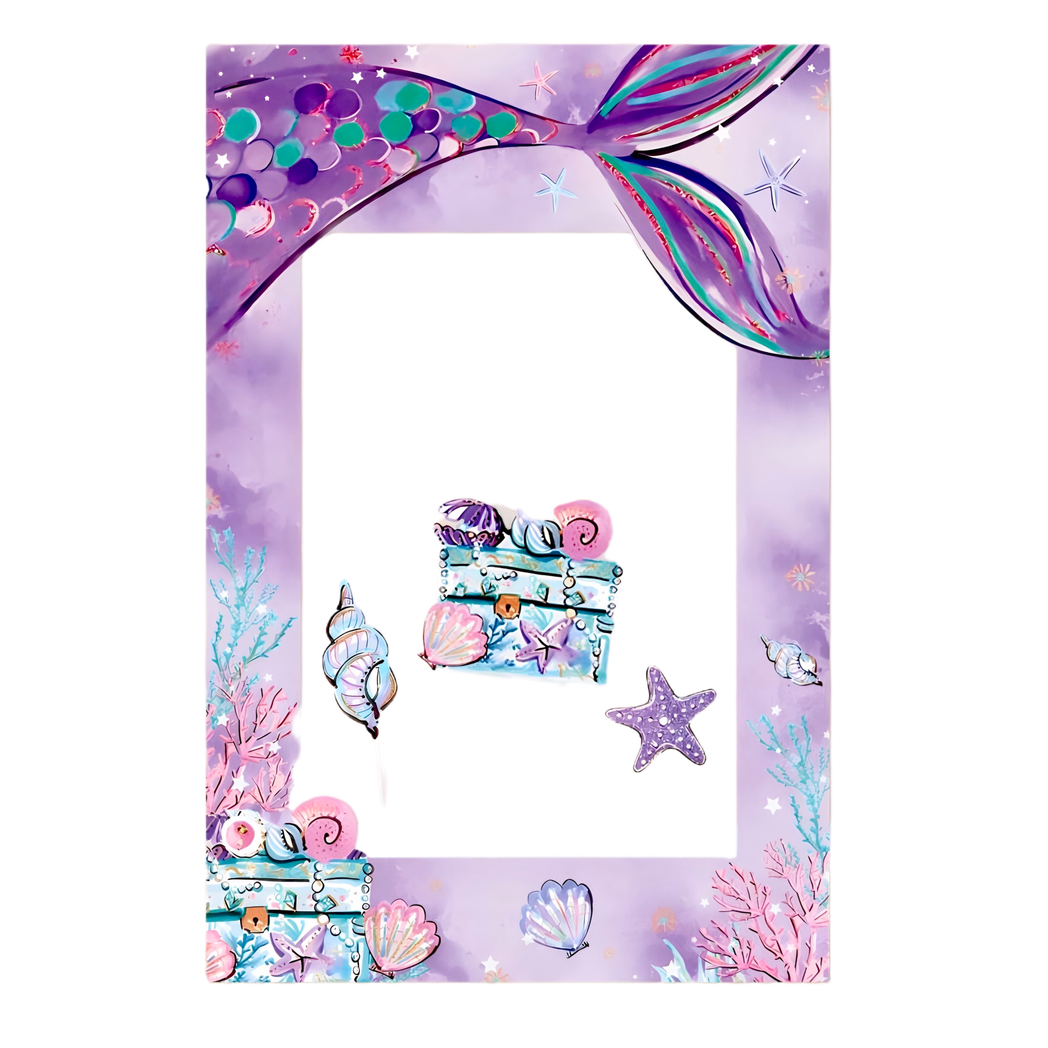 Mermaid Birthday Photo Frame Set - Photo Booth | Asena Boutique Qatar