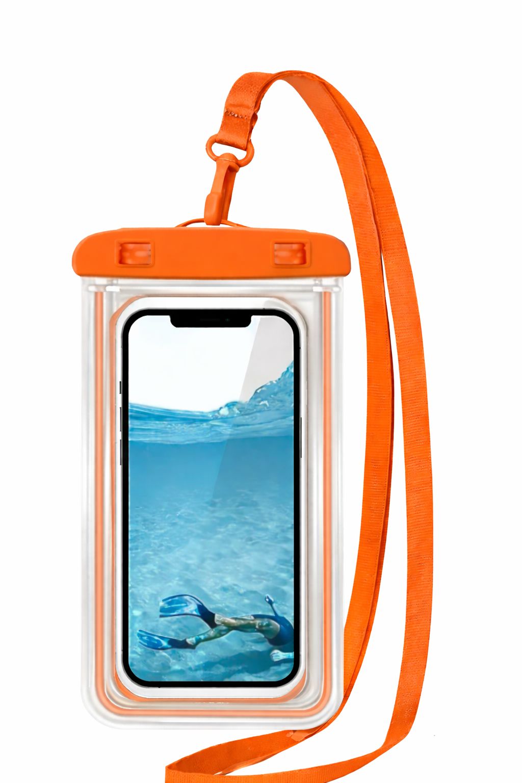 Waterproof Phone Pouch with Strap – Orange