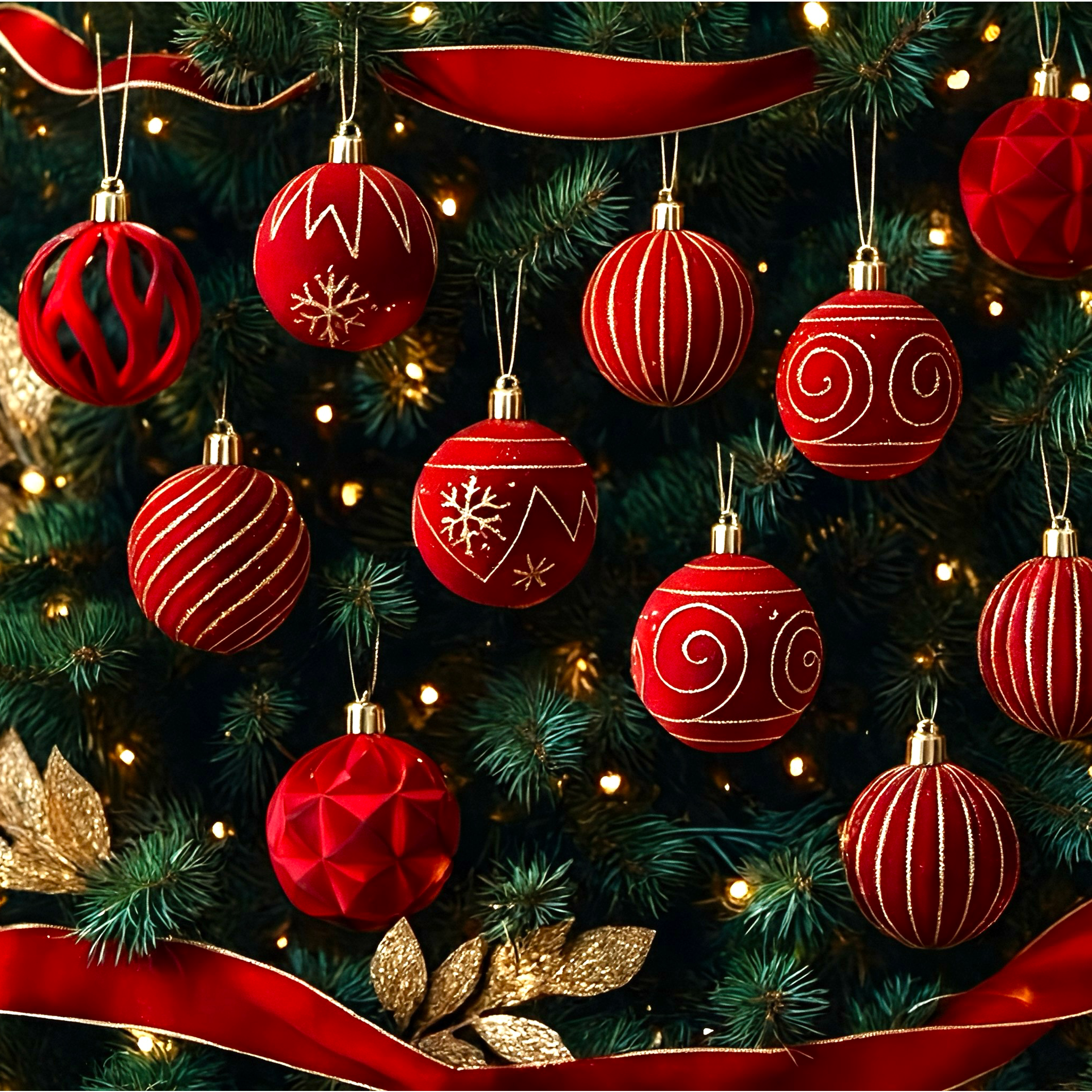 Red Ornament Set1