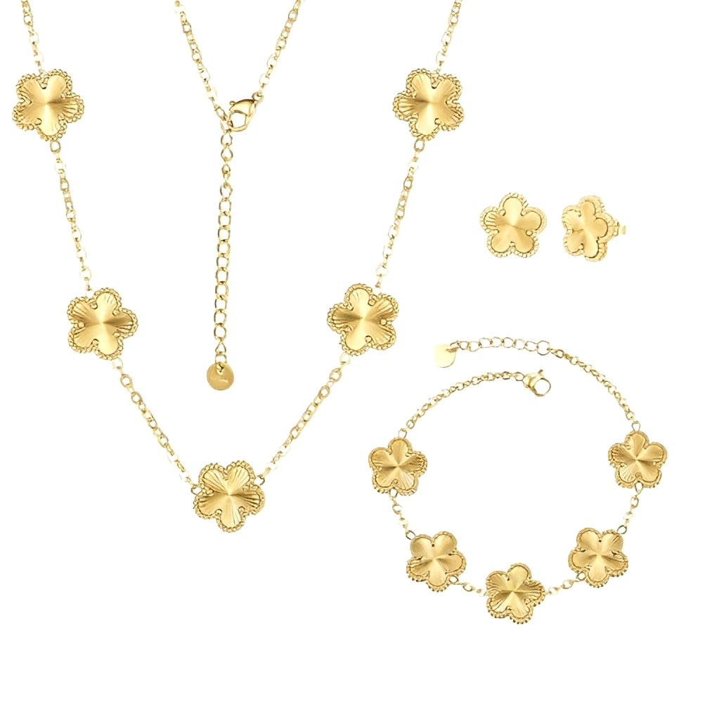 Golden Petal Jewelry Set