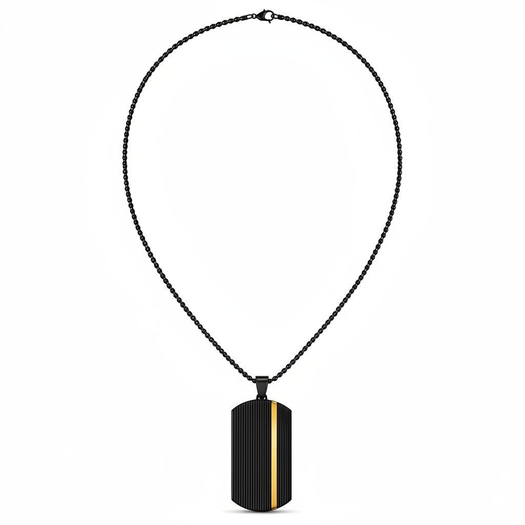 Obsidian Gold Bar Pendant