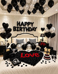 Black and Silver Birthday Balloon Set - Balloon | Asena Boutique Qatar