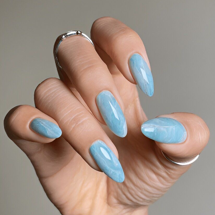 Aqua Marble Nails