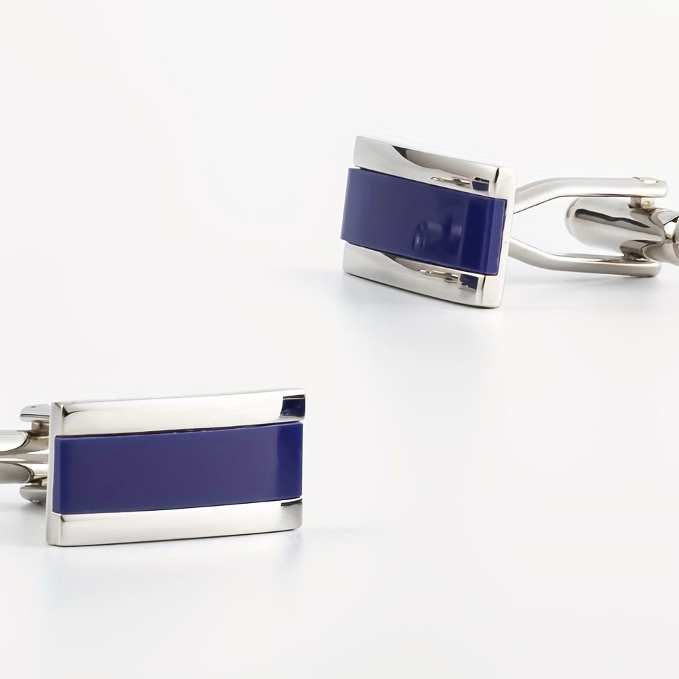 Navy Bar Cufflinks - Cufflinks | Asena Boutique Qatar