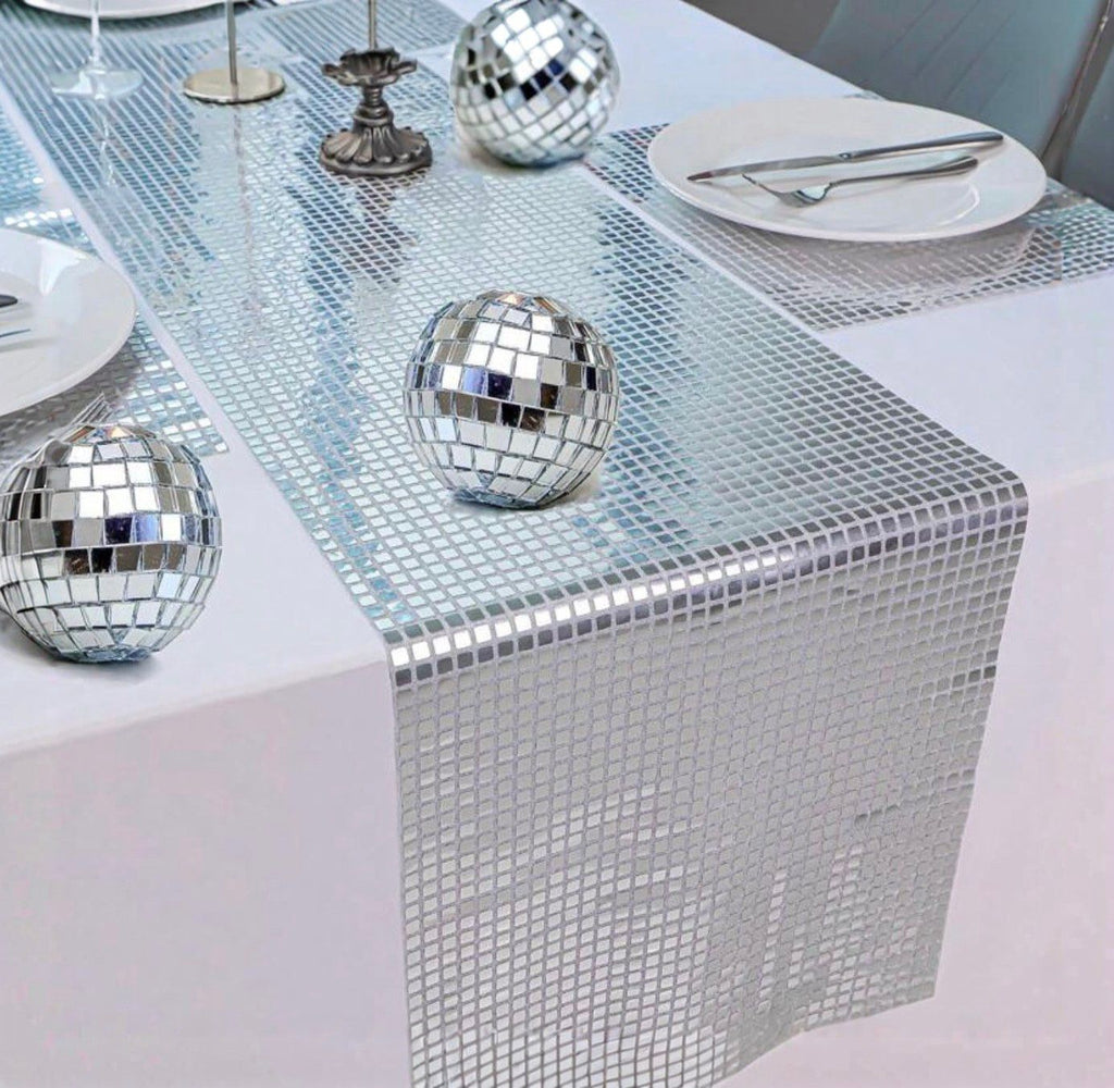 Silver Mirror Table Runner