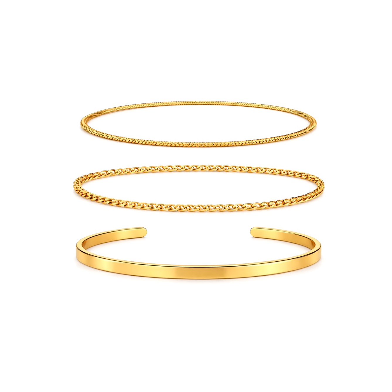Gold Layered Bangle Set