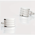 Titan Silver Striped Cufflinks - Cufflinks | Asena Boutique Qatar