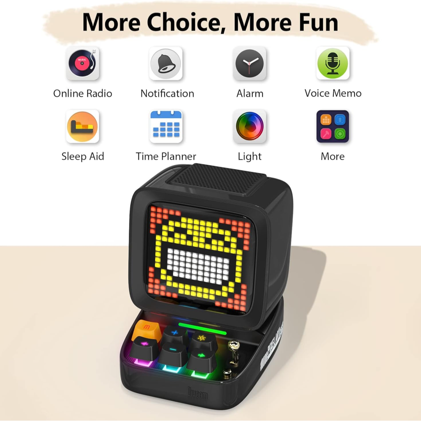 Divoom Ditoo-Pro Retro Pixel Art Bluetooth Speaker - Black
