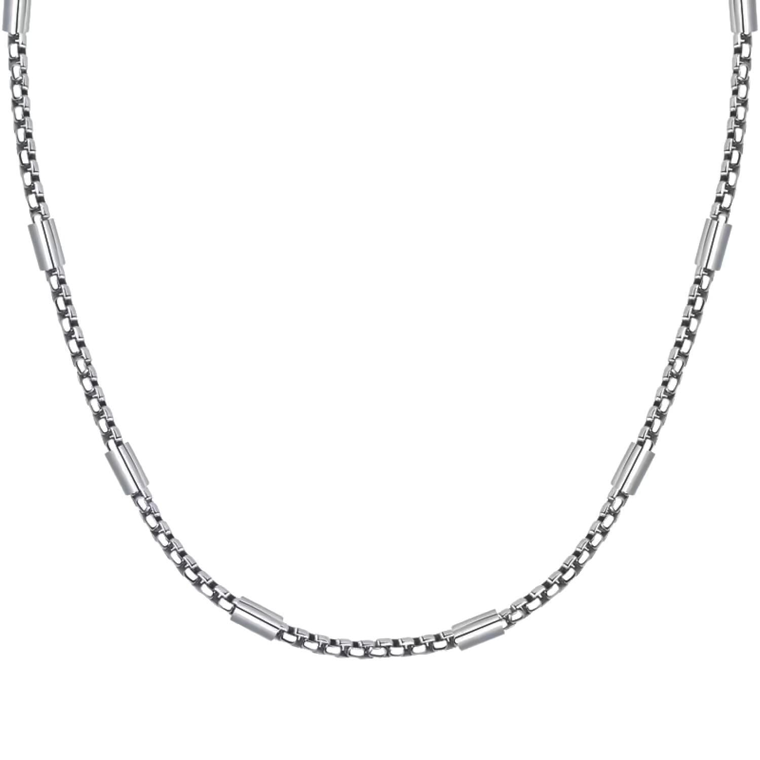 Silver Beaded Chain Necklace