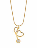Heart & Stethoscope Pendant Necklace - Women's Necklace | Asena Boutique Qatar