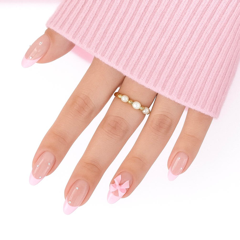 Blush Charm Nails