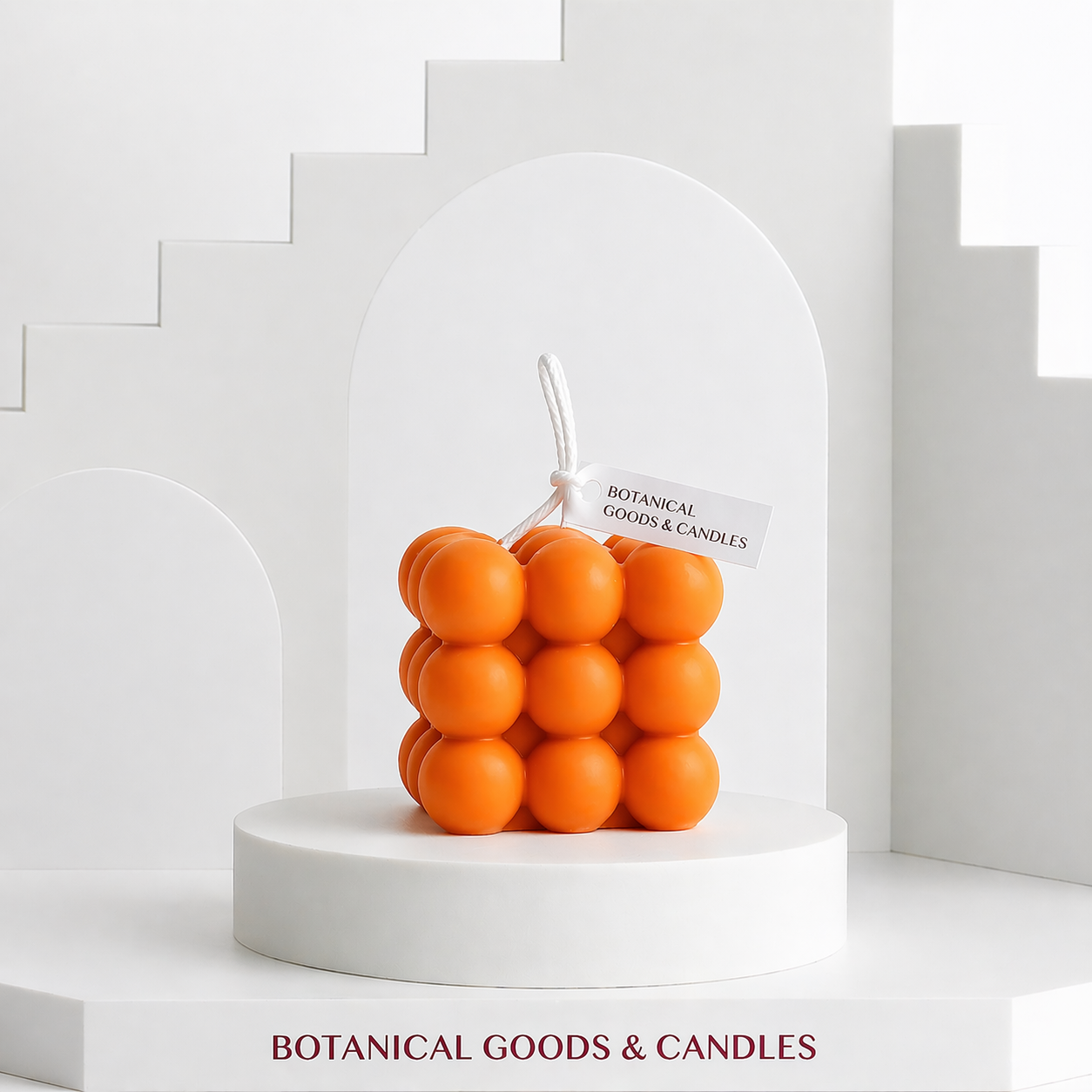 Bubble Bliss Scented Candle 9cm (Orange)