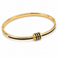 Black Crystal Bangle - Men's Bracelet | Asena Boutique Qatar