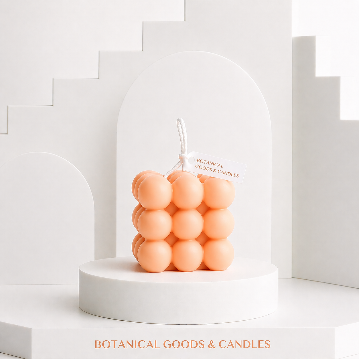 Bubble Bliss Scented Candle 9cm(Peach)