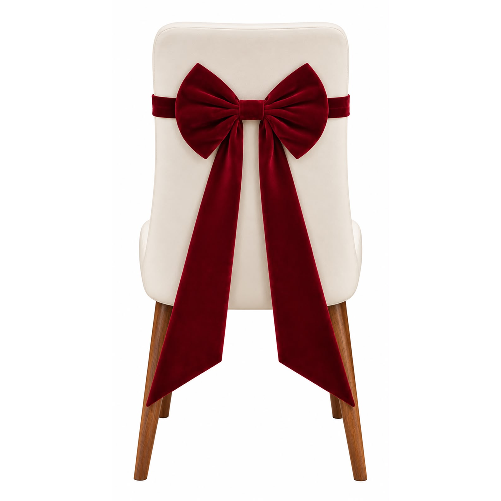 Burgundy Velvet Chair Bow - Party Decoration | Asena Boutique Qatar