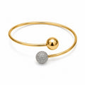 Dual Sphere Gold Cuff Bangle - Women's Bracelet | Asena Boutique Qatar
