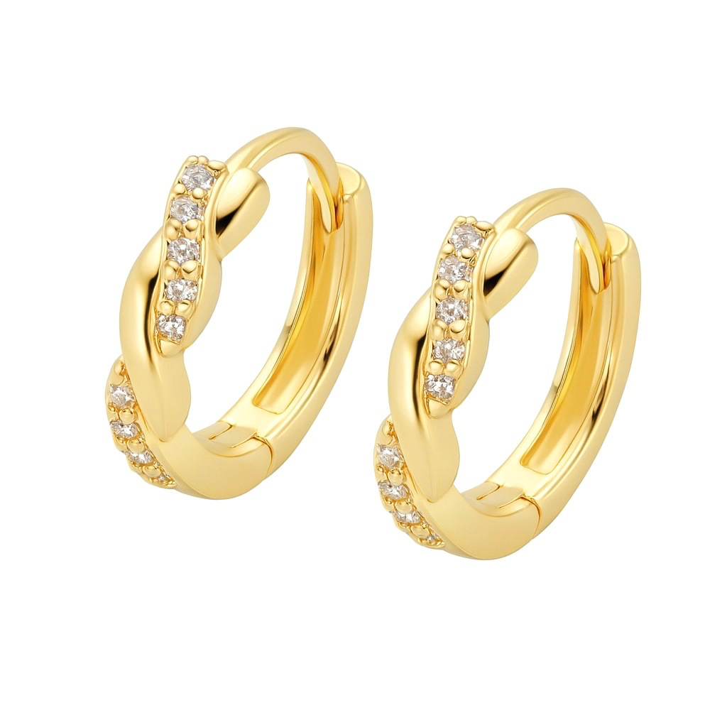 Gold Twist Hoop Earrings