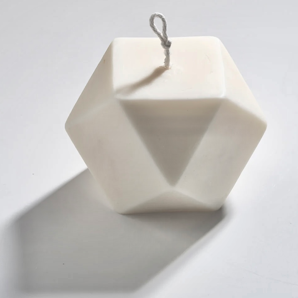 Geo White Scented Candle