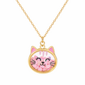 Pink Cat Charm Necklace