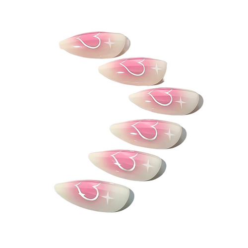 Blush Hearts Press-On Nails