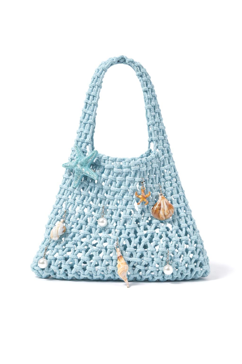 Ocean Charm Crochet Bag – Blue