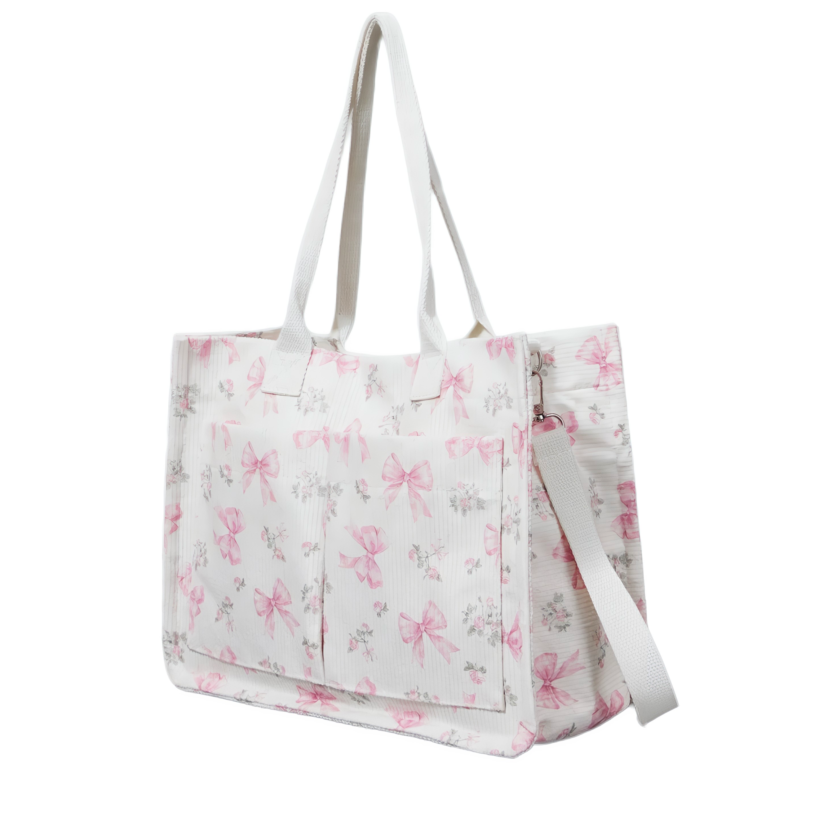 Floral Bow Tote Bag - Tote Bag | Asena Boutique Qatar