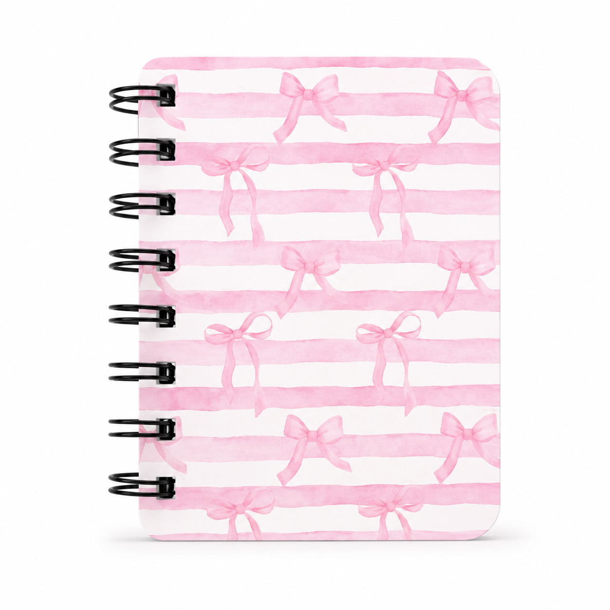 Pink Bow Spiral Pocket Notebook - School Stationery | Asena Boutique Qatar