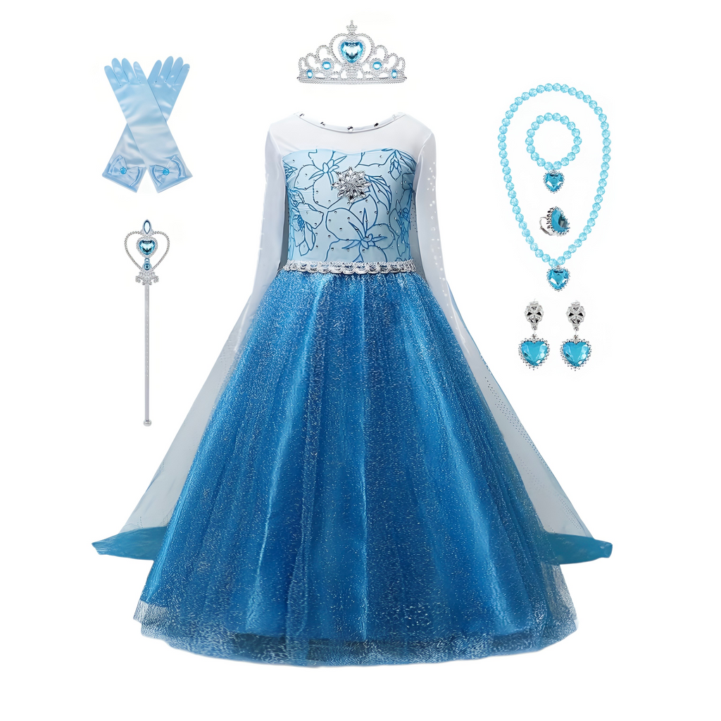 Frozen Blue Princess Dress Set - Party Costume | Asena Boutique Qatar