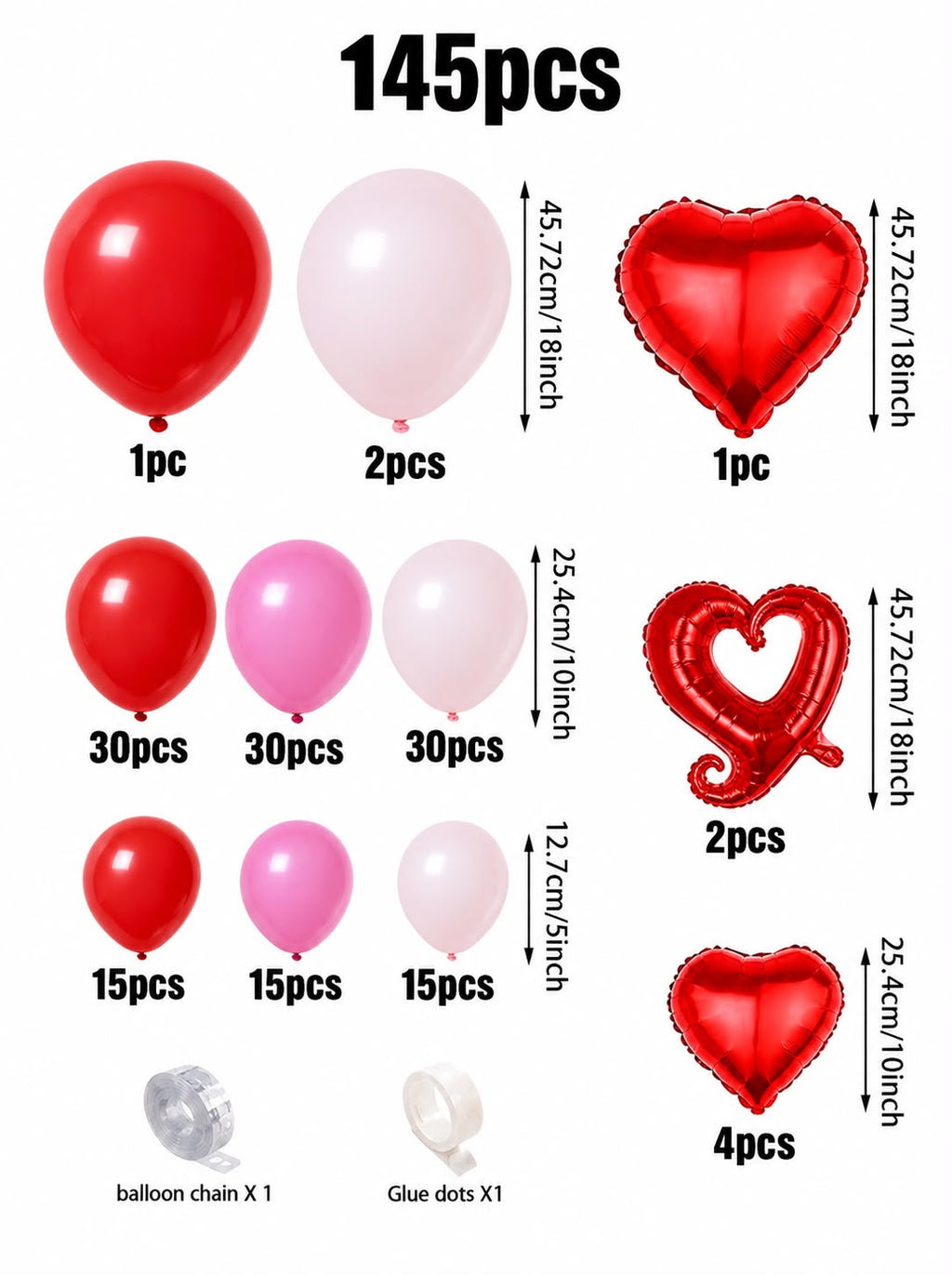 Red Heart Balloon Garland Kit - Balloon | Asena Boutique Qatar