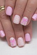 Pink Bow Nails