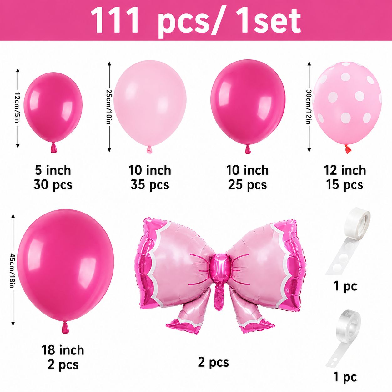 Pink Bow Balloon Arch Kit